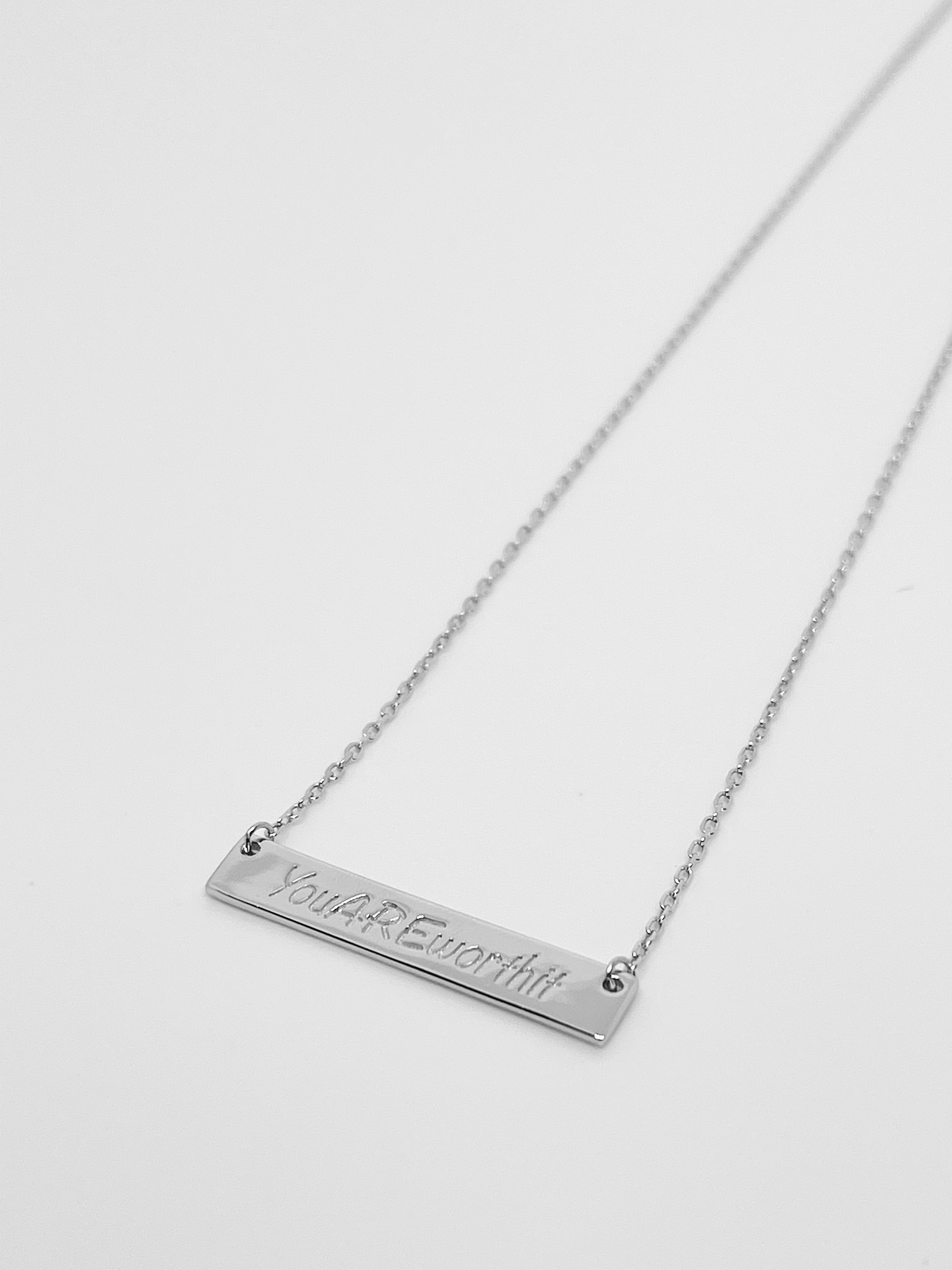 "You ARE Worth It" Bar Necklace